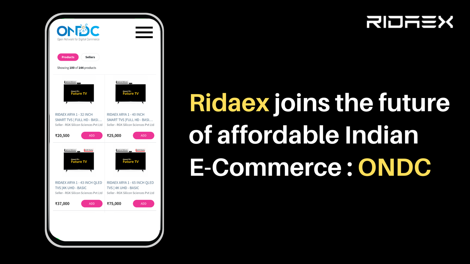 Ridaex joins the "future affordable E-Commerce : ONDC "
